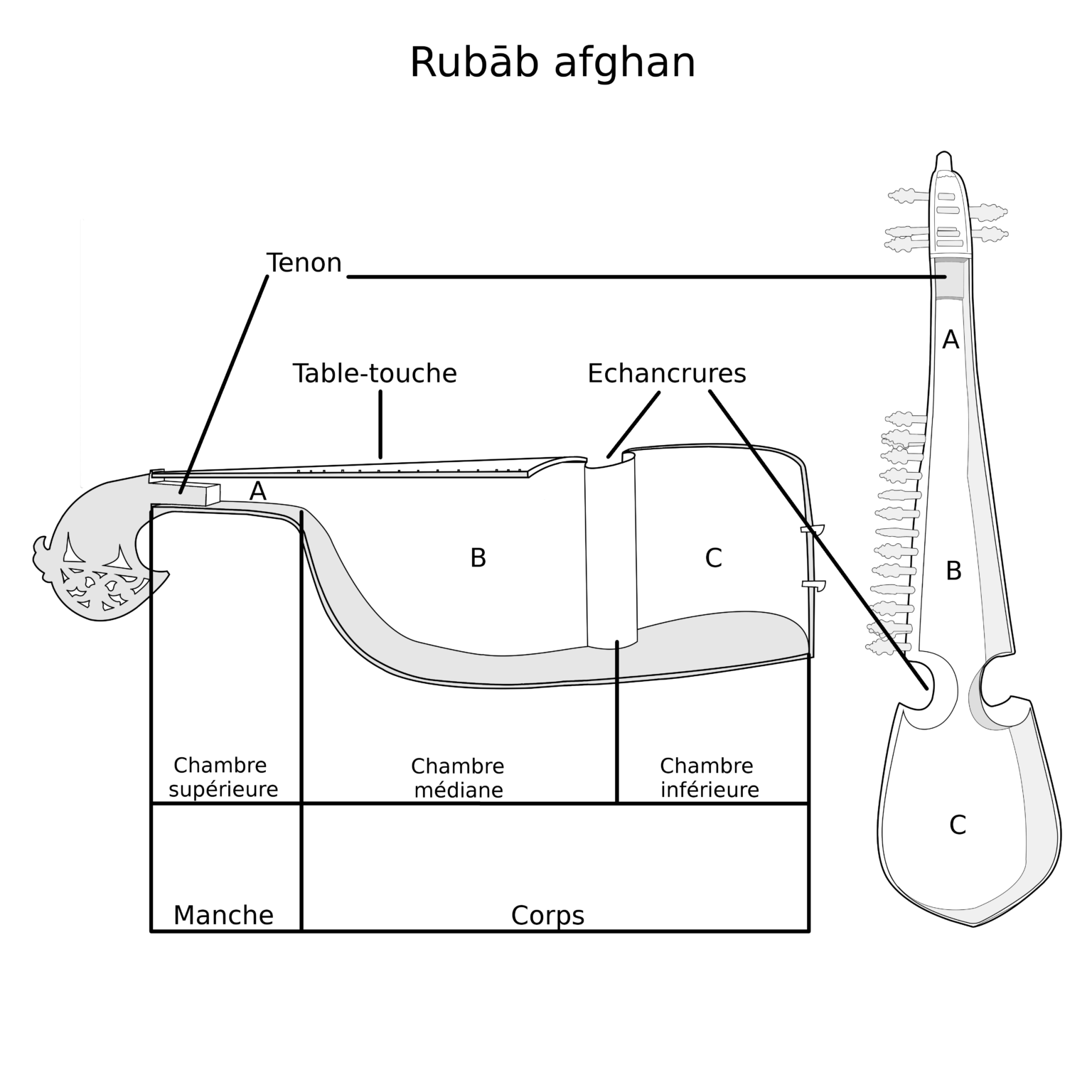 La Structure du Rubāb Afghan – Le Rubab Afghan